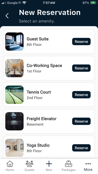 Anywair LIV amenities